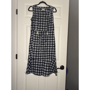 Mata Traders Sleeveless Abstract Geometric Shift Dress Tassle Ties Small